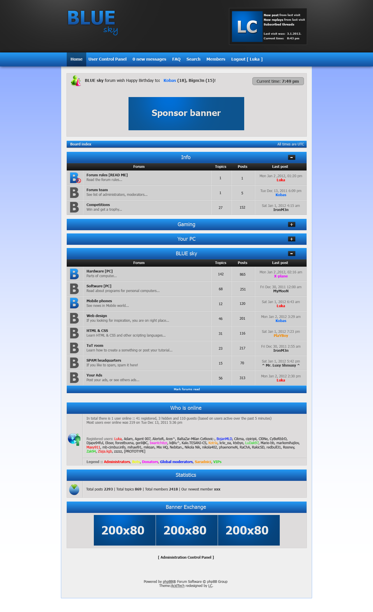 BLUE sky phpbb forum design