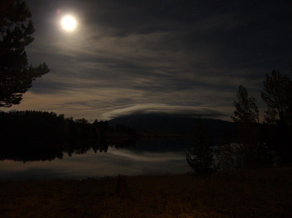 Moon over Lininger Lake