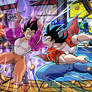 A Saiyan Brawl at some diner