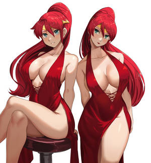 Pyrrha Nikos in a sexy dress - commission