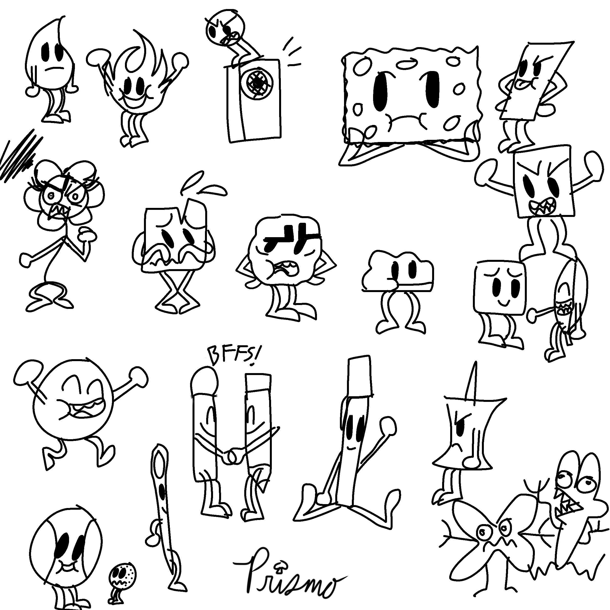 doodlesskaboodles on X: gen 3 bfdi assets are done!