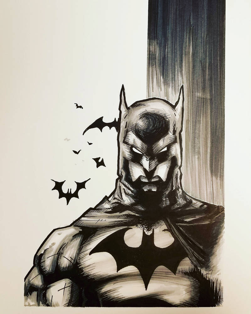Batman Comic Ink Batman ink by LMW824 on DeviantArt