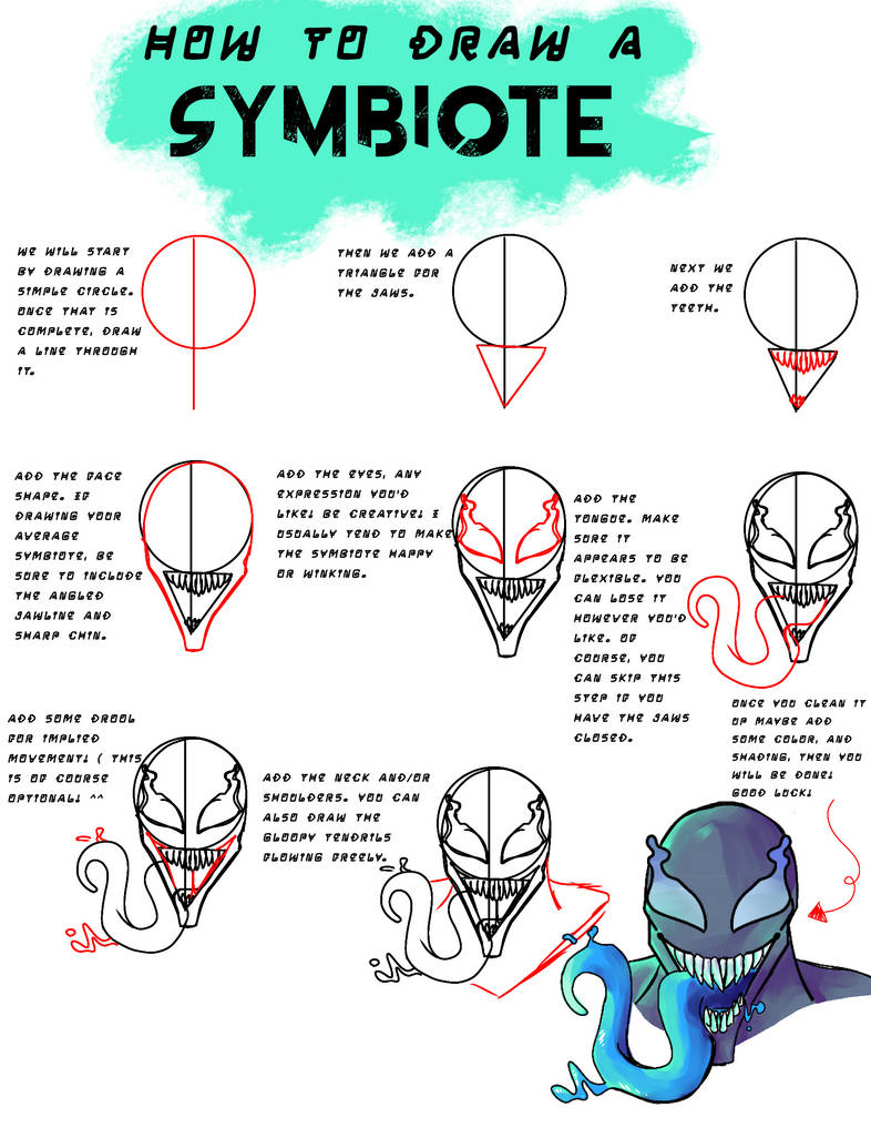 How to draw Symbiotes! Tutorial by thesuspiciousbox on DeviantArt