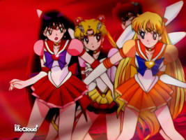 Inner Senshi protect Sailor Moon