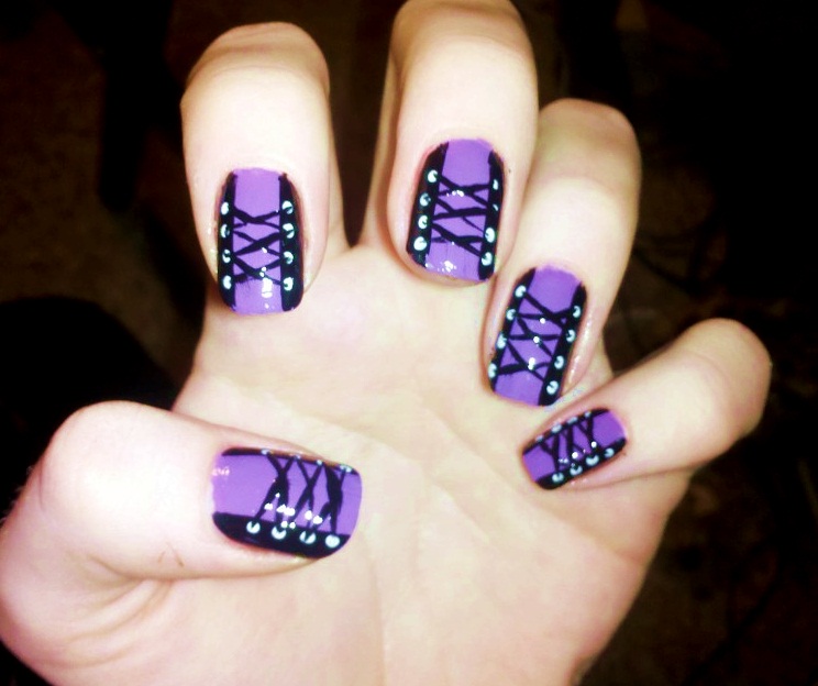 Purple corset nails