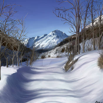 Digital painting (Dent parrachee, Savoie, France)