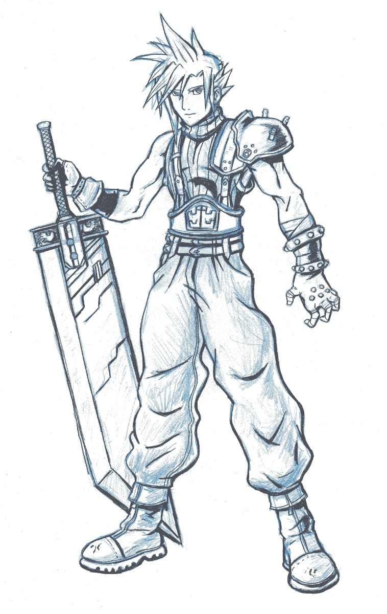 Cloud Strife SKETCH  FF 7 Remake  FINAL FANTASY Greeting Card for Sale  by J2Artwork  Redbubble