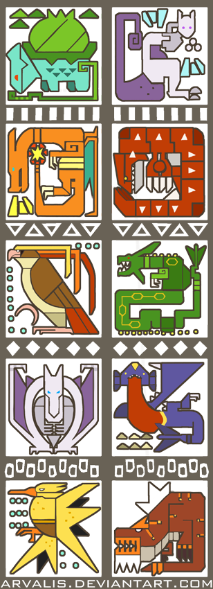 Pokemonster Hunter Icons by arvalis