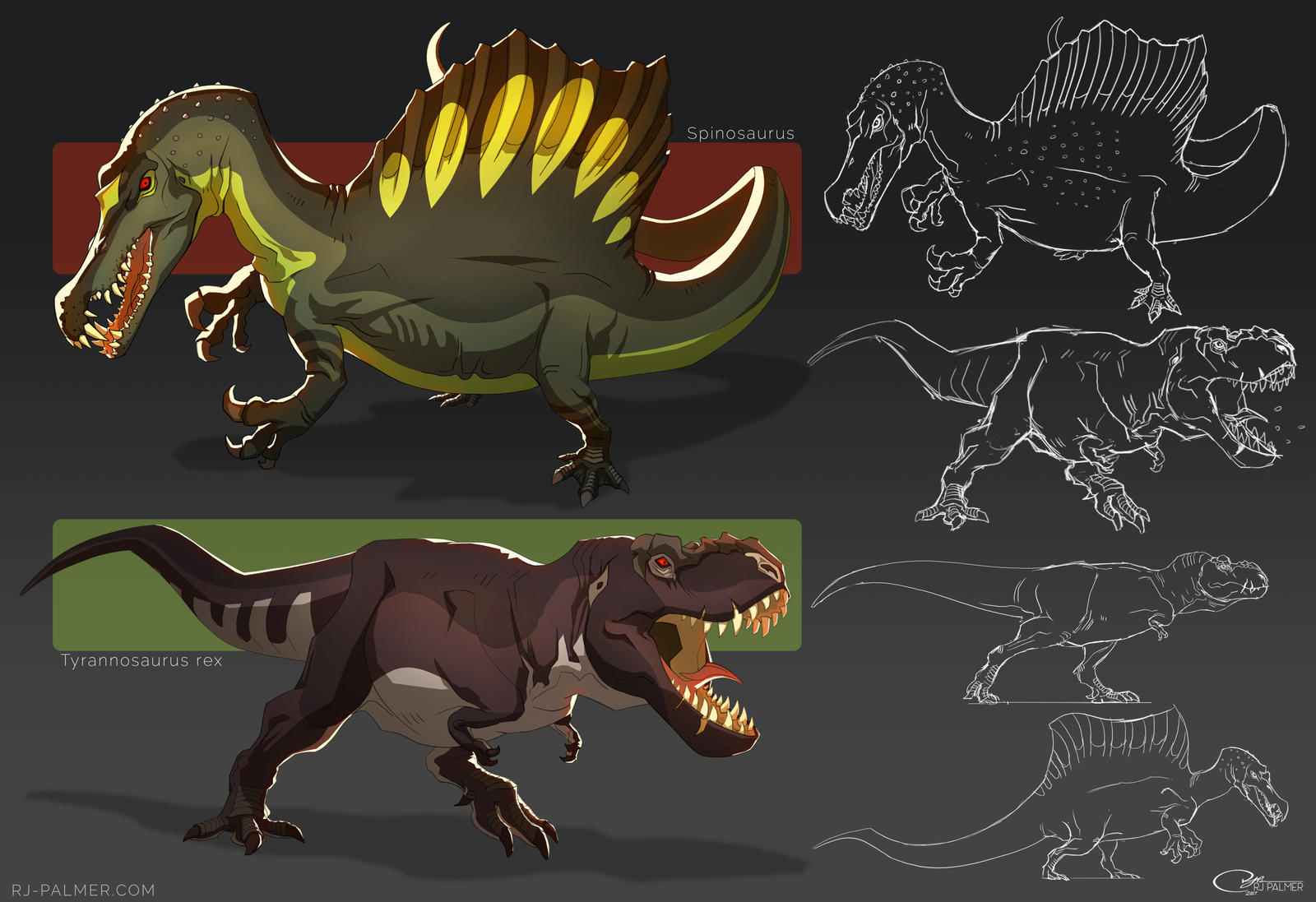 Animation Styled Dinos by arvalis on DeviantArt