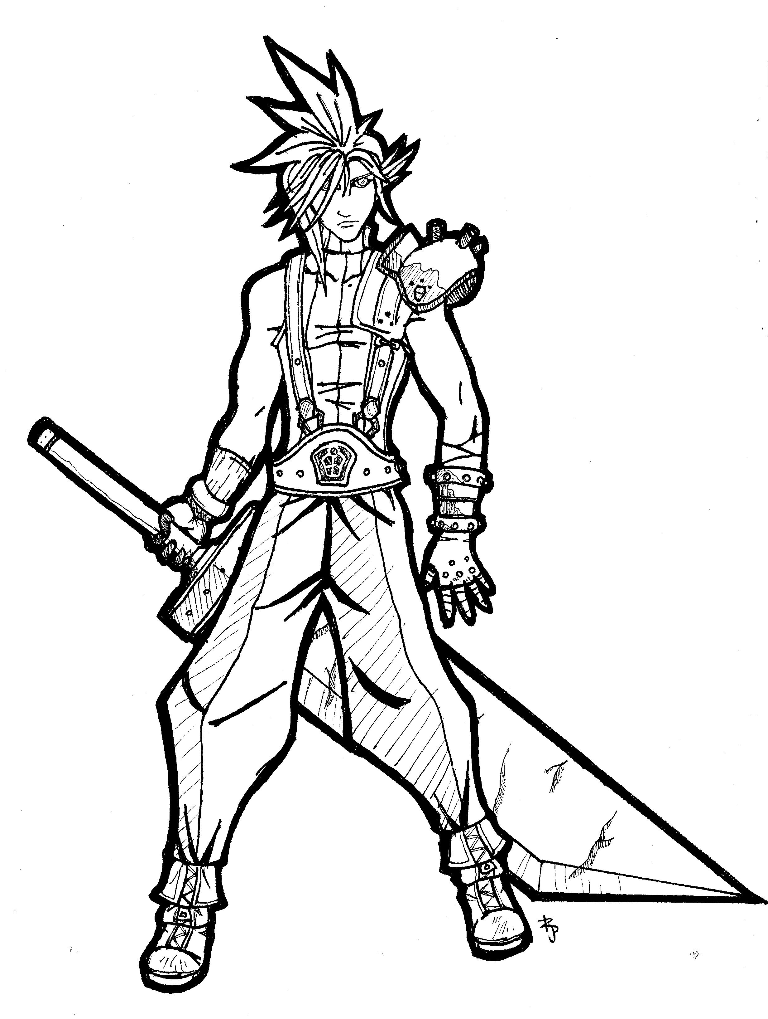 Final Fantasy Coloring Pages Cloud