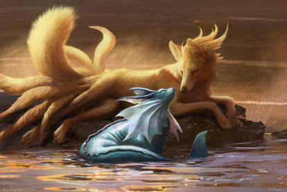 -Vaporeon and Ninetales-