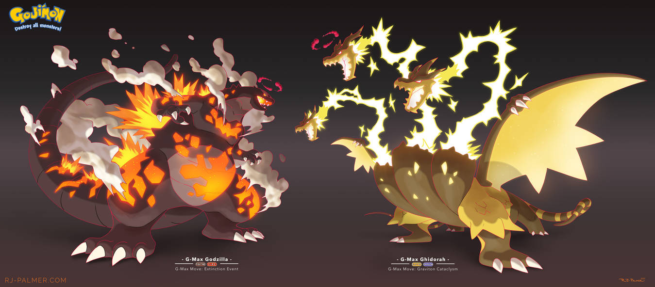Max Godzilla G-max Godzilla vs G-Max Ghidorah by arvalis on DeviantArt