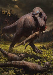 Tyrannosaurus Attack by arvalis