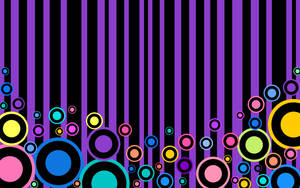 stripes bubbles colors on plum