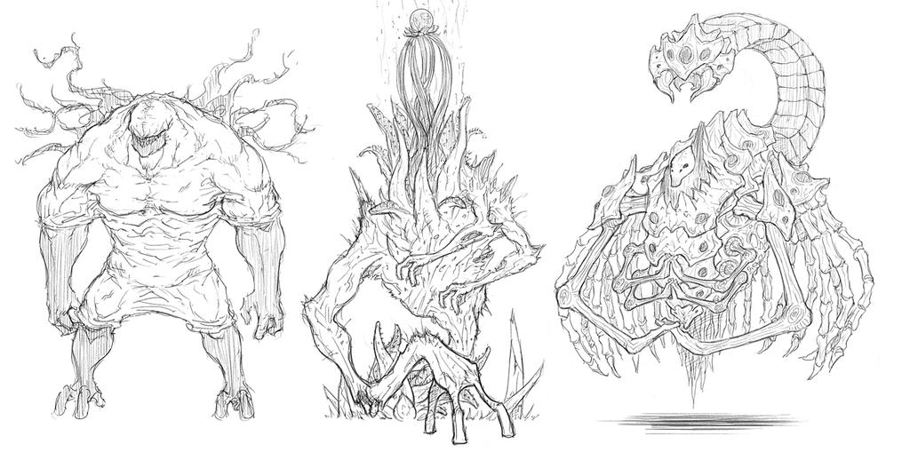 Distorted Monster Designs Monster Design by realGodFist on DeviantArt
