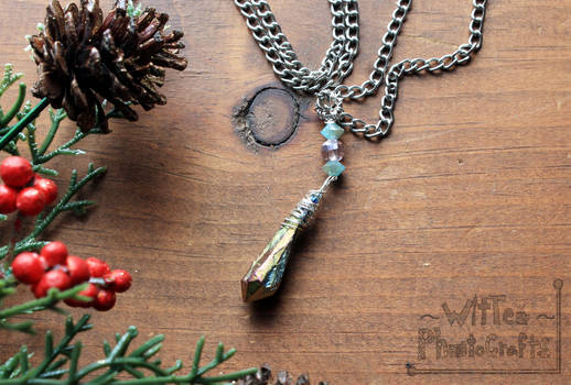 Handmade Peacock Ore Necklace - FOR SALE