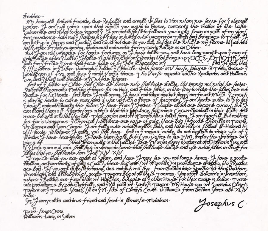 The Curwen Letter