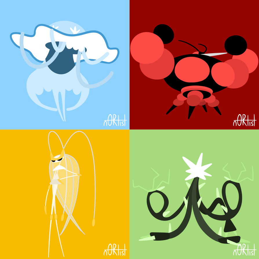 Simple Ultra Beasts by n0rtist on DeviantArt
