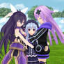 MMD: Adult Neptune and Tohka hugging Tiara