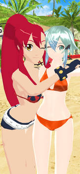 MMD: Yoko and Sinon having selfie