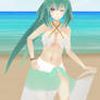 MMD: Green Heart in Anime Bikini WIP