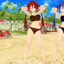 MMD: Uzume and Kurome in Beach doing Sexy Pose