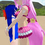 MMD: Kina hugging Alma in Beach