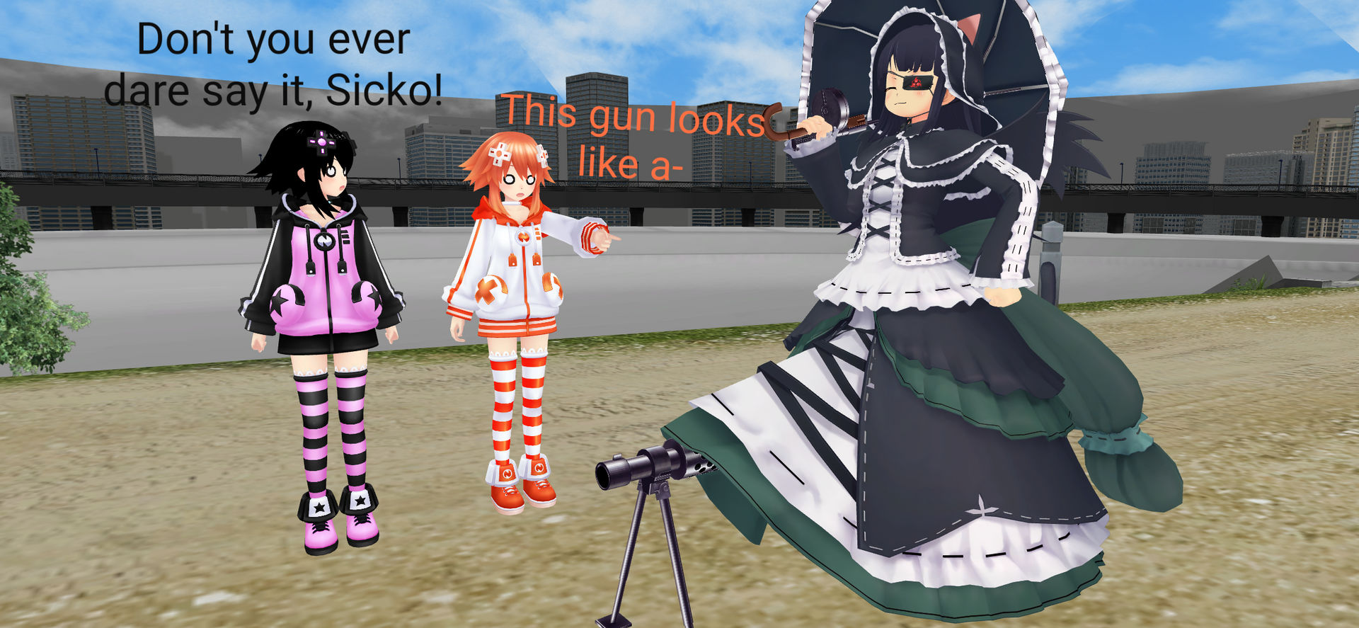 MMD: Mirai weird move of her gun... by MegaAli on DeviantArt
