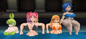 MMD: Smg4 Girls(KM) in Pool