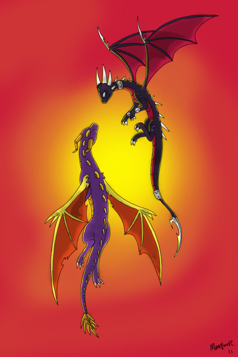 Spyro and Cynder Sunset