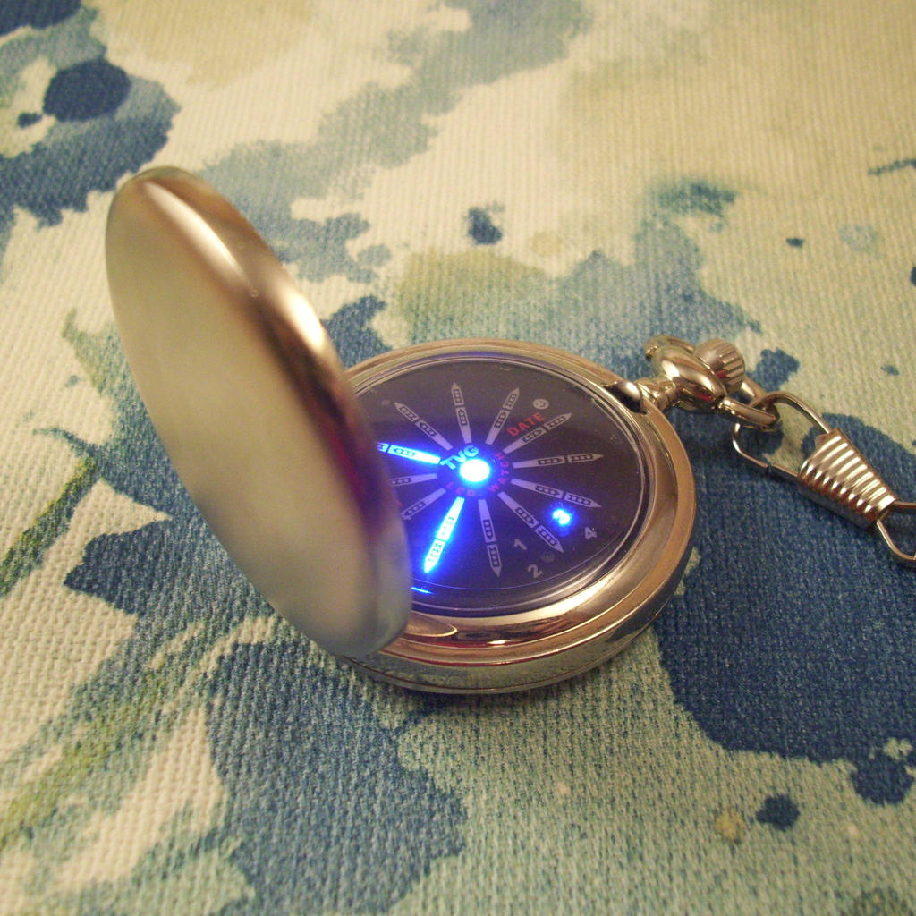 Steampunk meets Star Trek. LED pocket watch.