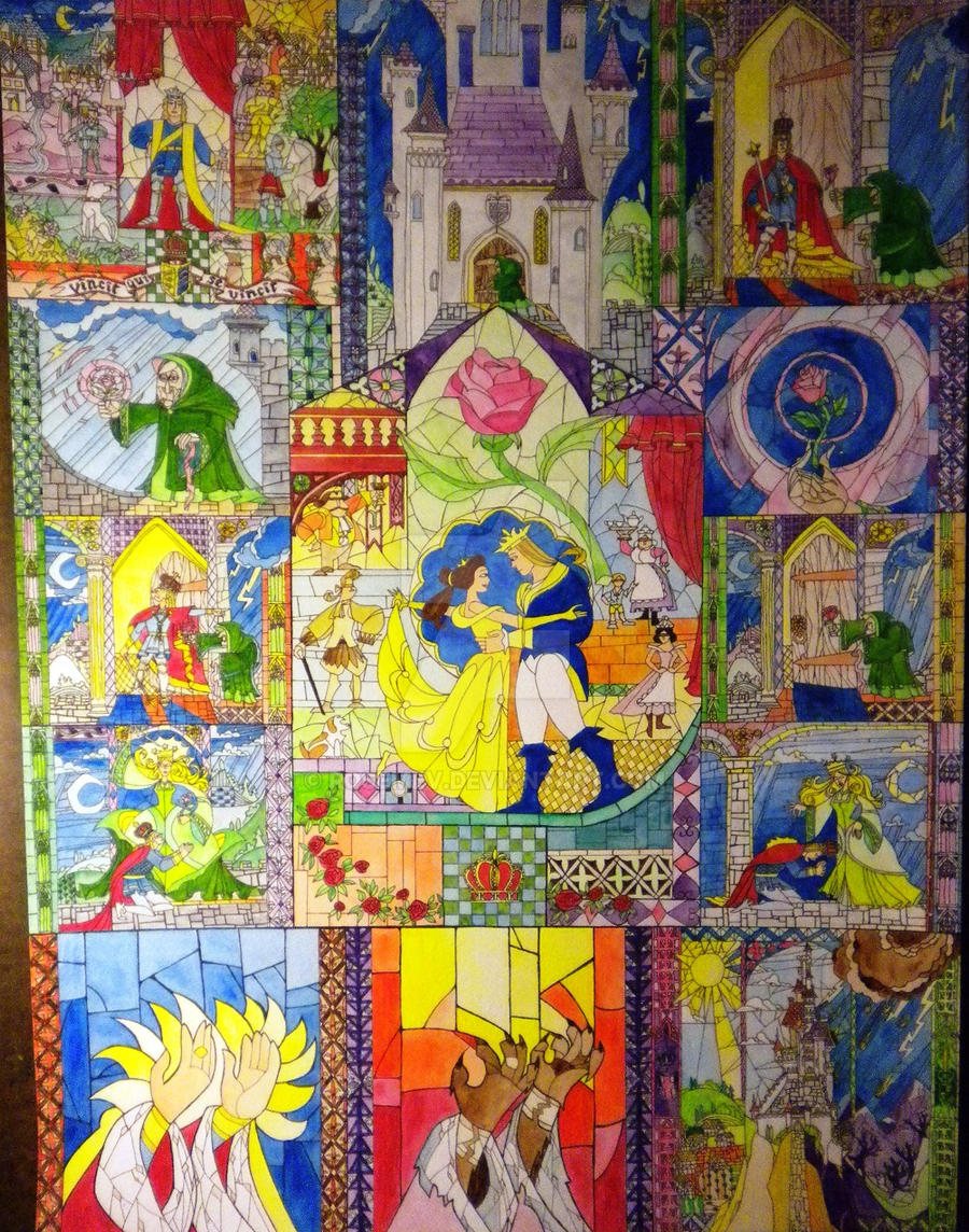 Beauty And The Beast Stained Glass By Rosemev On Deviantart Beauty And The Beast Stained Glass By Rosemev On Deviantart