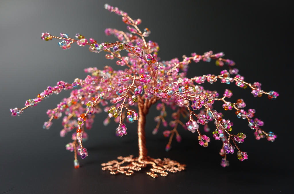 Pink firework miniature tree of life sculpture by Twystedroots Pink firework miniature tree of life sculpture by Twystedroots