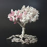 Ivory and pink wire tree of life
