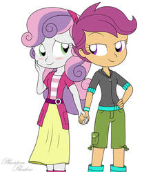 Scootaloo and Sweetie Belle - Holding Hands