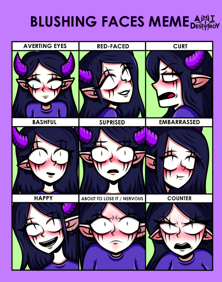 Deviantart Blushing Blushing faces meme by Desami on DeviantArt