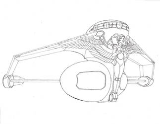 Starship Angel lineart