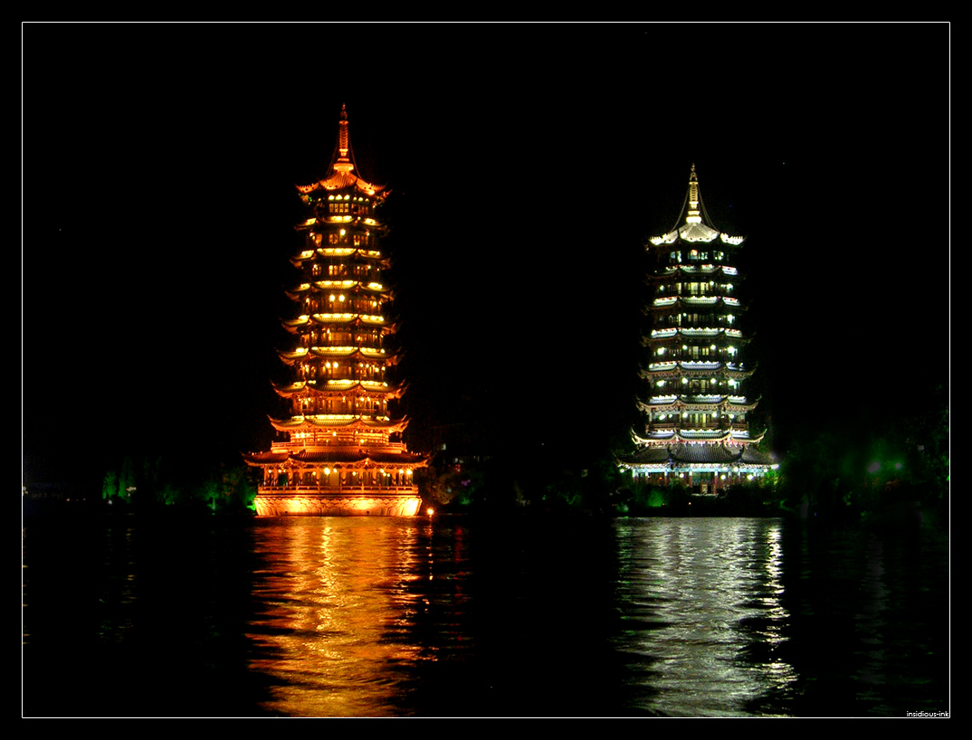 Photo: Pagodas at Night