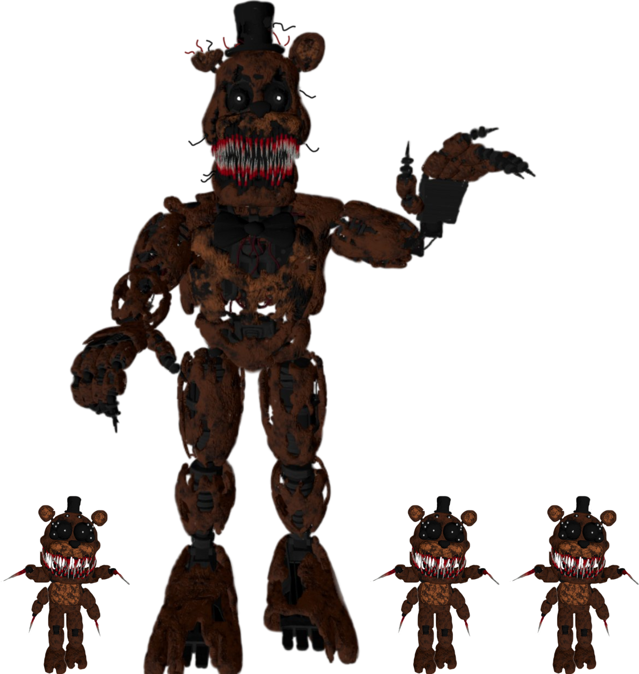 Exaggerated nightmare freddy and freddles by jewscary535 on DeviantArt