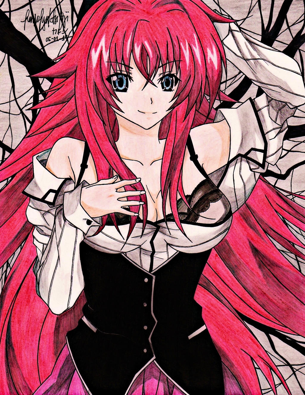 Rias Gremory Colored By Ren Oniichan On DeviantArt 
