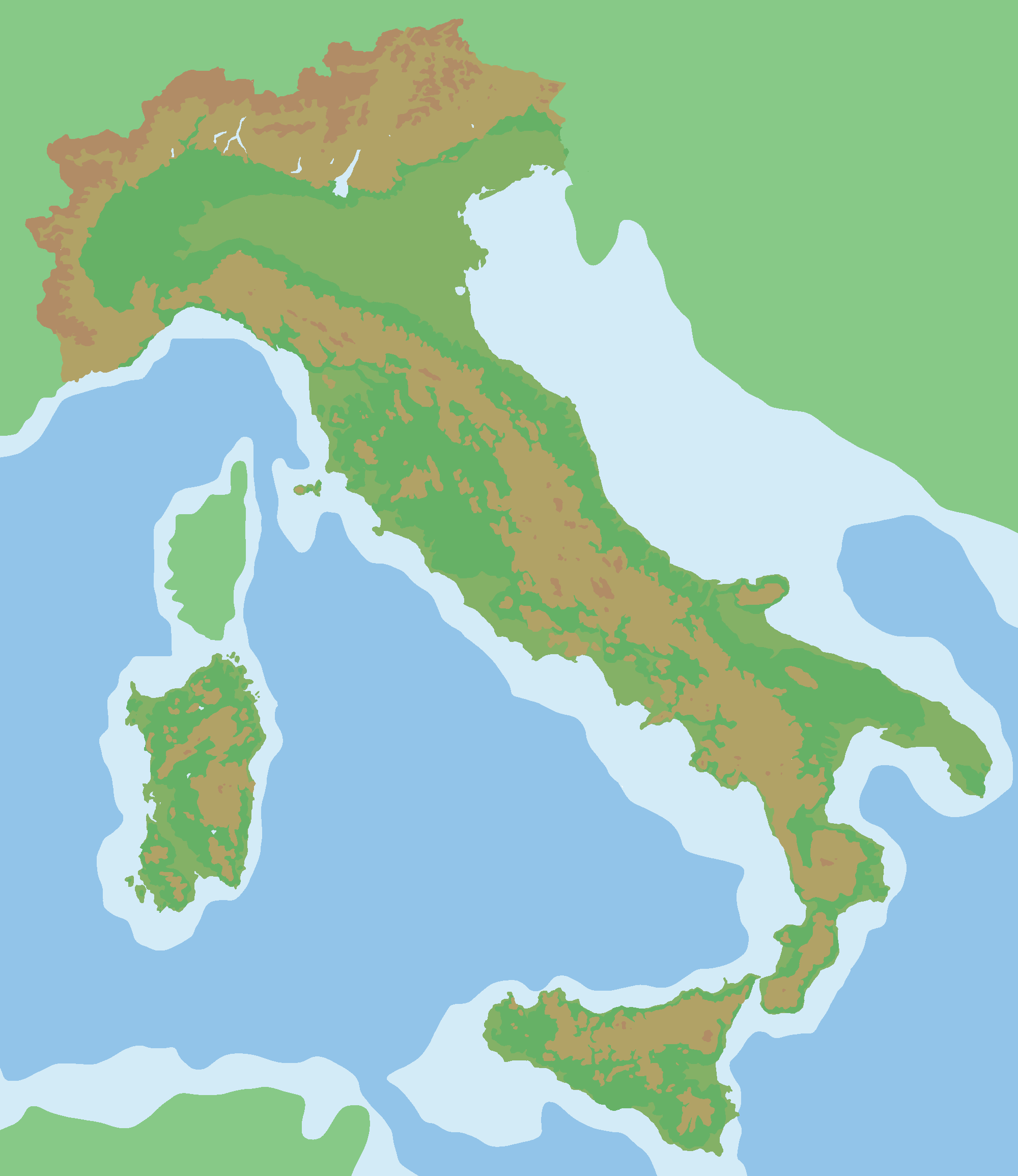 Italian Rivers Simple Map Of Italy Rivers