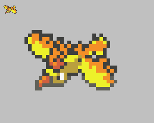 Moltres Pokemon Red Sprite Updated Colour by PixelEightArt on DeviantArt