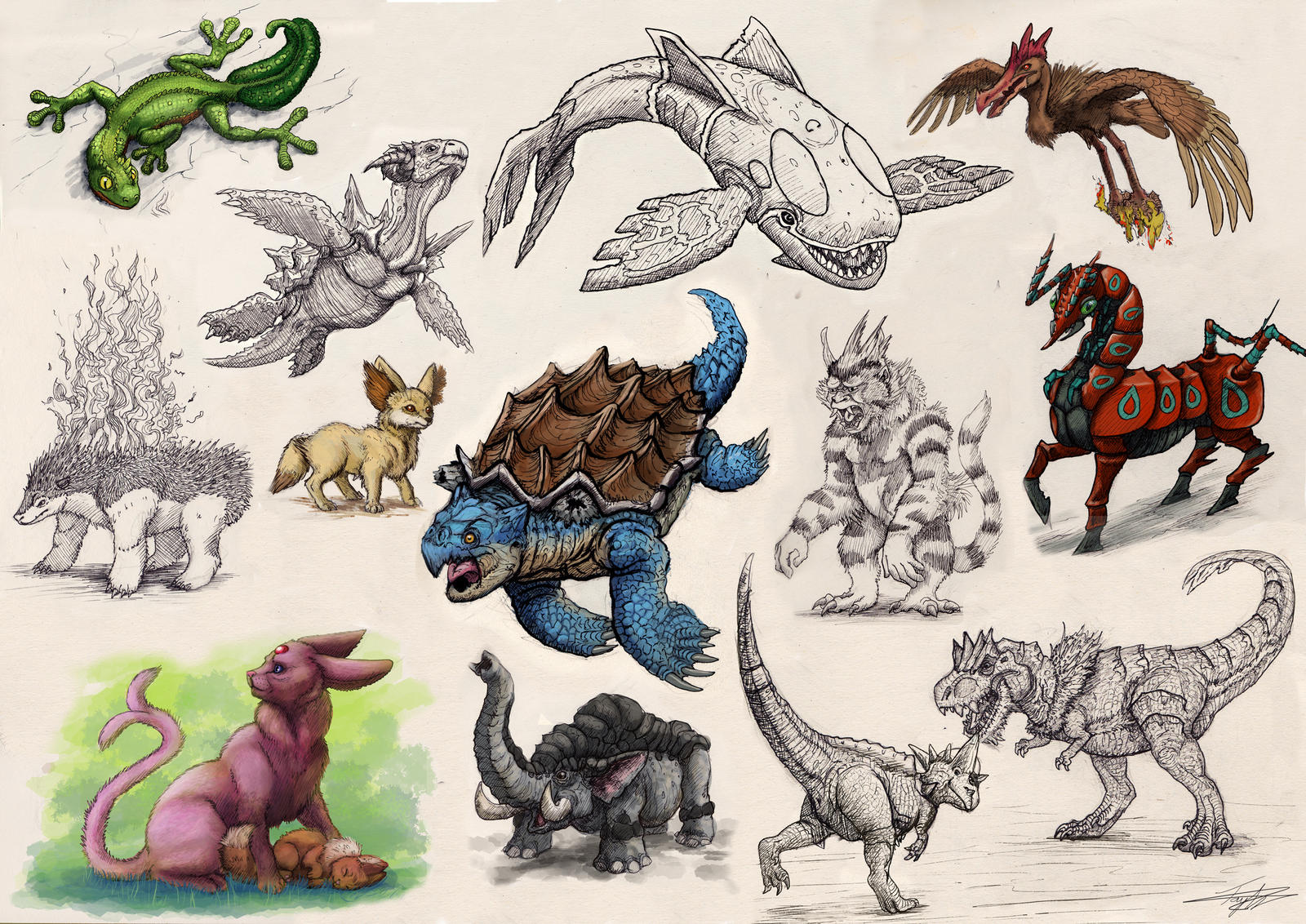 Realistic Pokemon Sketches #1 by Ruth-Tay on DeviantArt