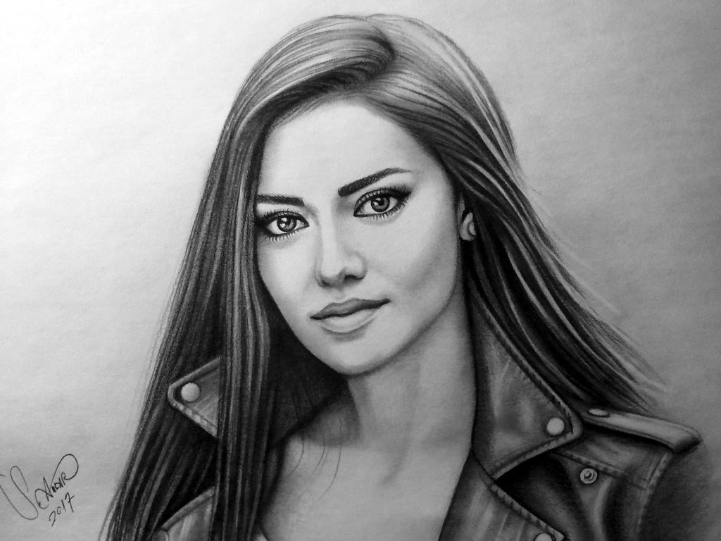 pencil drawing fahriye evcen by