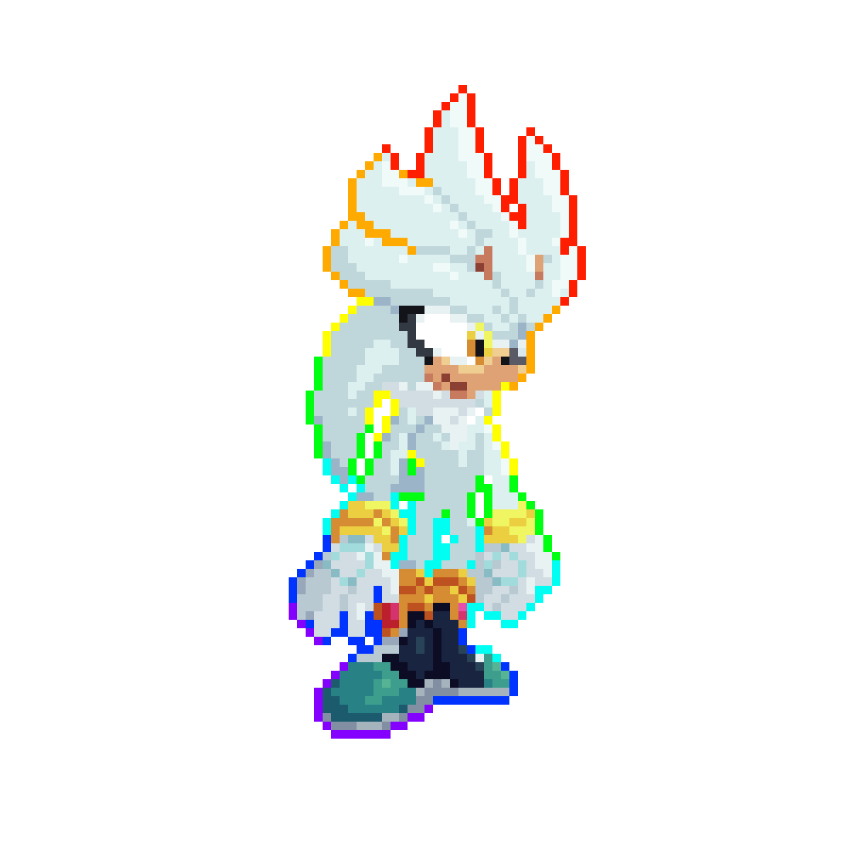 all sonic and shadow and silver Fusion Sprite by Bryan95549 on DeviantArt