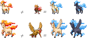 Ponyta and Rapidash Hybrid Sprites