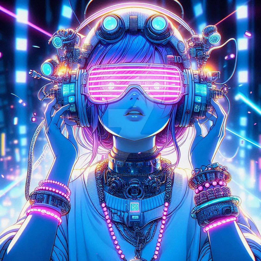 Android Robot Rave Visual Neon Rave Ai art by PurpleTenebris on DeviantArt