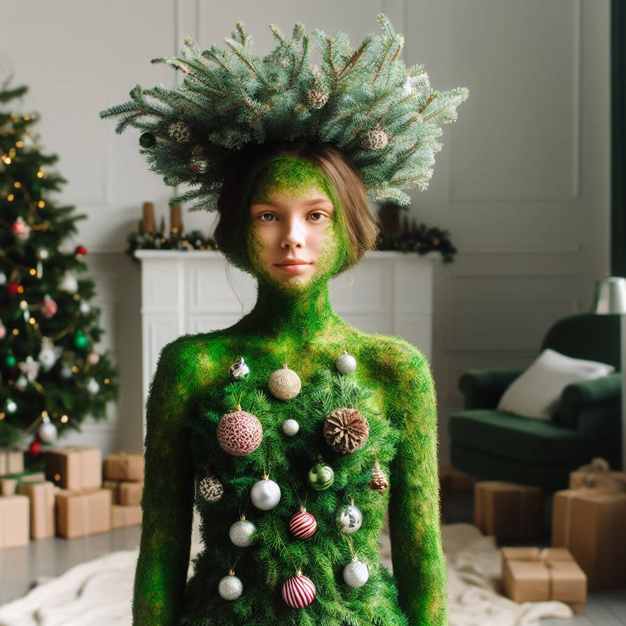 Woman Transform Tree TF Plant Christmastree Girl 168 by MondOhneErde on DeviantArt
