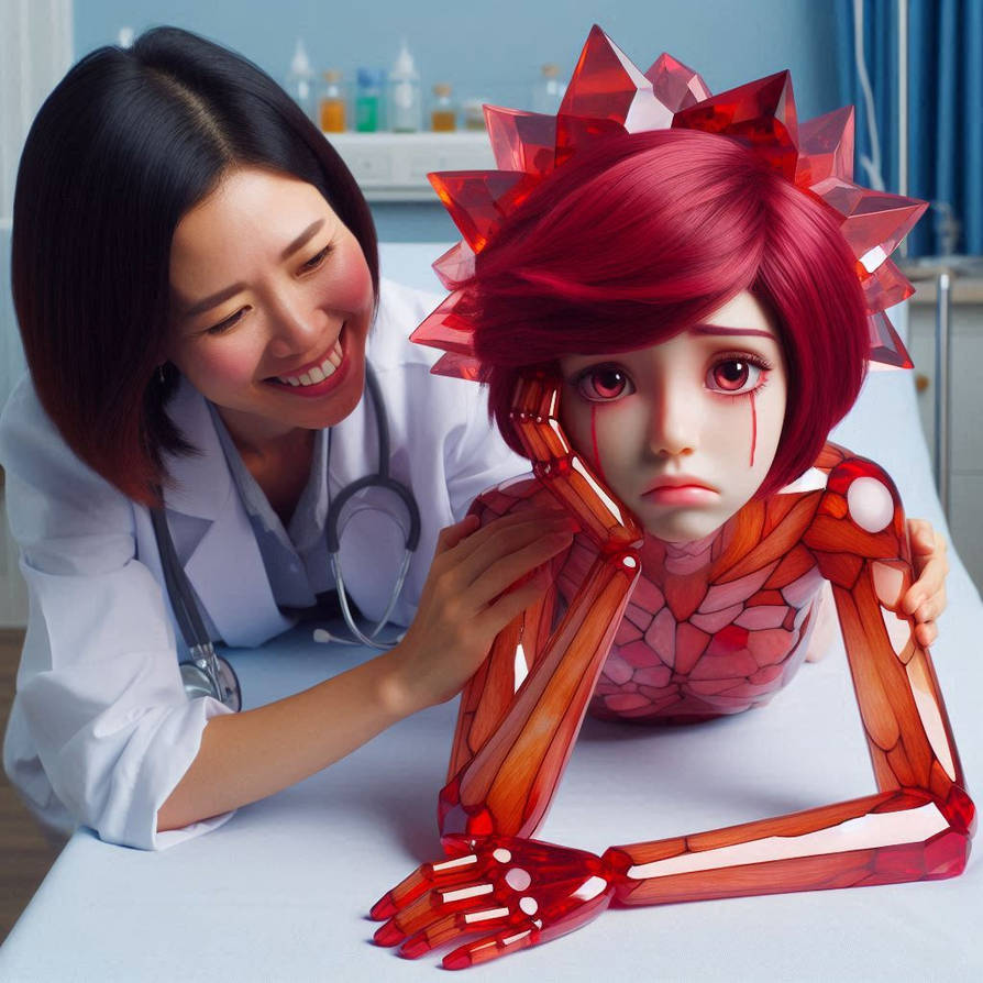 TF Inanimate RedCrystal Girl Medical 112 by MondOhneErde on DeviantArt