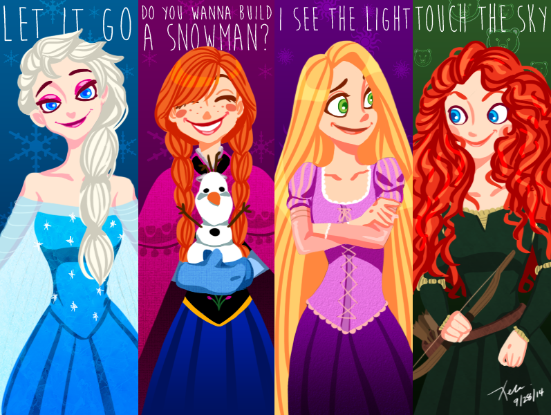 The Big Four Heroines of Disney